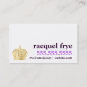 Carte De Visite Pourpre à la mode audacieux du diadème 311 (Dos)