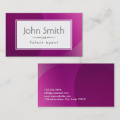 Carte de visite pourpre chic d'agent de talent (Devant / Derrière)