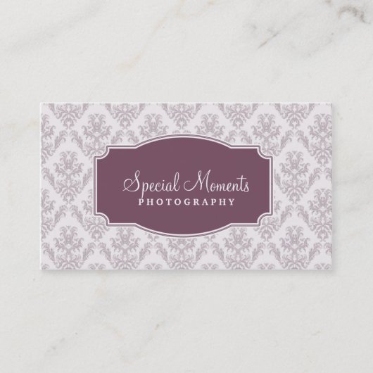 Carte de visite pourpre Damask (Devant)