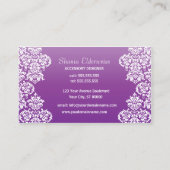 Carte de visite pourpre Damask (Dos)
