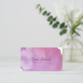 Carte de visite pourpre d'aquarelle de gradient (Debout devant)