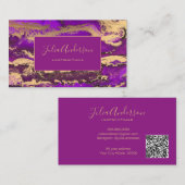 Carte de visite pourpre de code QR (Devant / Derrière)