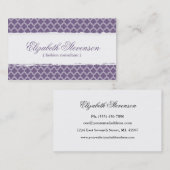 Carte de visite pourpre de consultant en matière (Devant / Derrière)