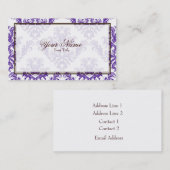 Carte de visite pourpre de damassé (Devant / Derrière)