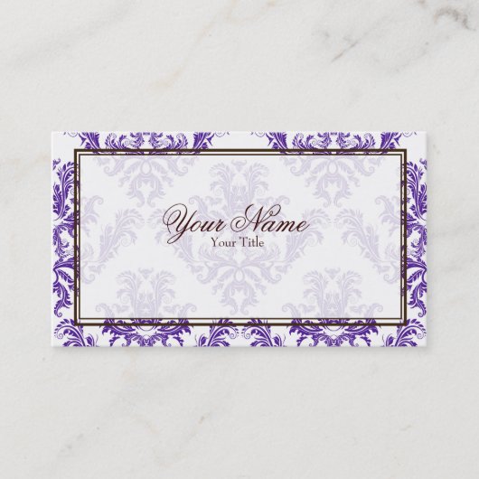 Carte de visite pourpre de damassé (Devant)