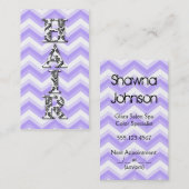 Carte de visite pourpre de damassé de Chevron de (Devant / Derrière)