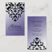 Carte de visite pourpre de damassé de deux tons (Devant / Derrière)