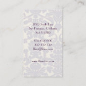 Carte de visite POURPRE de DÉCORATION de DAMASSÉ (Dos)