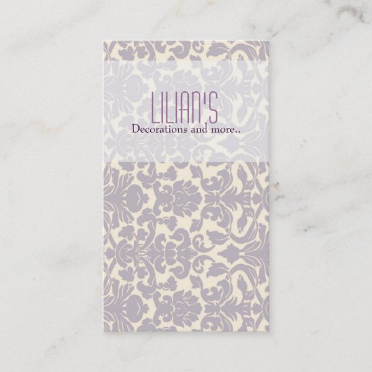 Carte de visite POURPRE de DÉCORATION de DAMASSÉ (Devant)