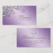 Carte De Visite Pourpre de diamant de parties scintillantes de (Devant / Derrière)