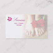 Carte De Visite Pourpre de fleur de pédicurie de spa de salon de (Dos)