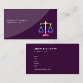 Carte De Visite Pourpre de l'AVOCAT | (Devant / Derrière)