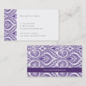 Carte de visite pourpre de motif (Devant / Derrière)