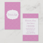 Carte de visite pourpre de motif (Devant / Derrière)