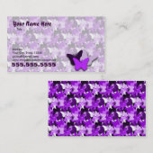 Carte de visite pourpre de papillon (Devant / Derrière)