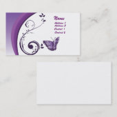 Carte de visite pourpre de papillon (Devant / Derrière)