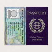 carte de visite pourpre de passeport (Extérieur déplié)