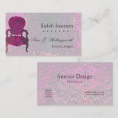 Carte De Visite Pourpre de passion ! Dessinateur d'intérieurs de (Devant / Derrière)