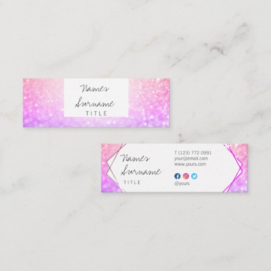 Carte de visite pourpre de rose à la mode de (Devant / Derrière)