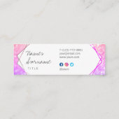 Carte de visite pourpre de rose à la mode de (Dos)