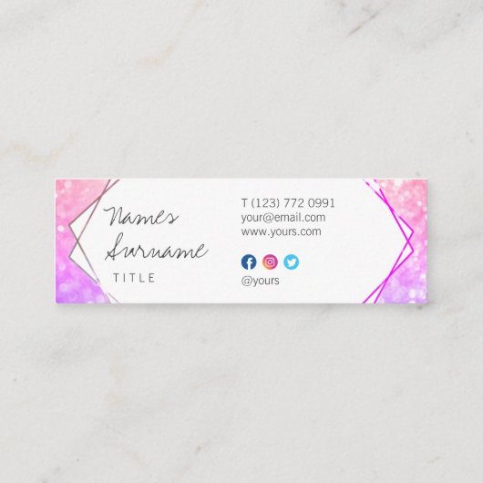 Carte de visite pourpre de rose à la mode de (Dos)