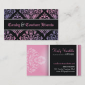 Carte De Visite Pourpre de rose de damassé de 311 luxueusement (Devant / Derrière)