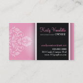 Carte De Visite Pourpre de rose de damassé de 311 luxueusement (Dos)