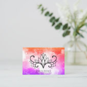 Carte De Visite Pourpre de rose d'univers de galaxie de Lotus de (Debout devant)