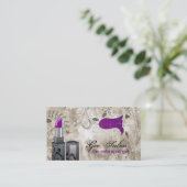 Carte de visite pourpre de salon de maquilleur de (Debout devant)