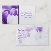 Carte de visite pourpre de spa de fleur (Devant / Derrière)