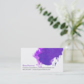 Carte de visite pourpre de tache de peinture (Debout devant)
