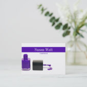 Carte de visite pourpre de technicien de clou (Debout devant)