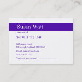 Carte de visite pourpre de technicien de clou (Dos)