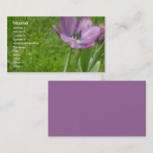 Carte de visite pourpre de tulipe (Devant / Derrière)