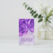 Carte de visite pourpre de wedding planner de (Debout devant)