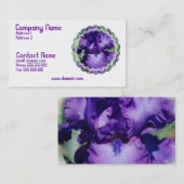 Carte de visite pourpre d'iris barbu (Devant / Derrière)