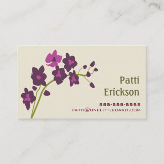 Carte de visite pourpre d'orchidée