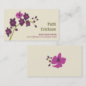 Carte de visite pourpre d'orchidée (Devant / Derrière)