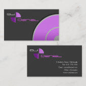 Carte de visite pourpre du DJ d'effet de gradient (Devant / Derrière)