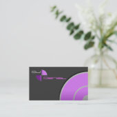 Carte de visite pourpre du DJ d'effet de gradient (Debout devant)