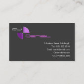 Carte de visite pourpre du DJ d'effet de gradient (Dos)