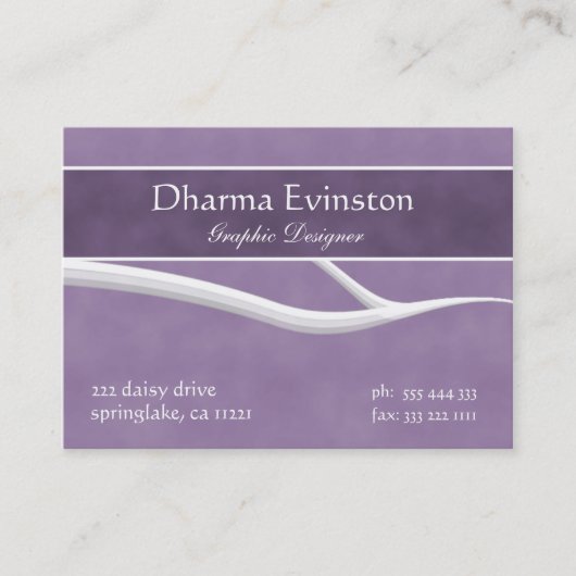 Carte de visite pourpre élégant (Devant)