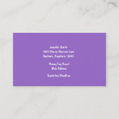 Carte de visite pourpre élégant de ruban (Dos)