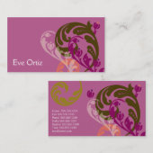 Carte de visite pourpre élégant moderne de Paisley (Devant / Derrière)