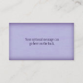 Carte De Visite Pourpre et arbre de lavande de la vie (Dos)