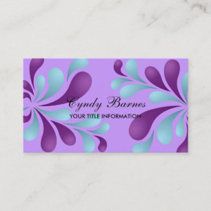 Carte de visite pourpre et bleu