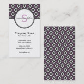 Carte De Visite Pourpre et gris modernes (Devant / Derrière)