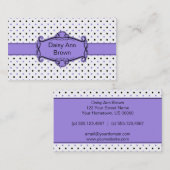 Carte de visite pourpre et noir de pois (Devant / Derrière)