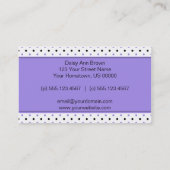 Carte de visite pourpre et noir de pois (Dos)