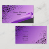 Carte de visite pourpre et noir élégant (Devant / Derrière)